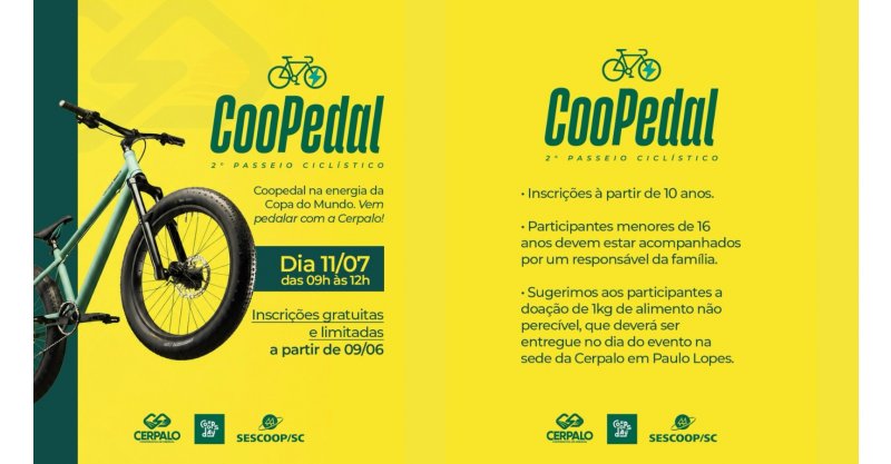 2º COOPedal está com inscrições abertas e promete reunir comunidade em mais uma celebração do cooperativismo