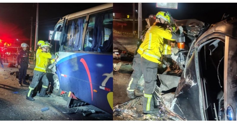 Biguaçu: colisão entre carro e micro-ônibus deixa uma vítima fatal na SC-407