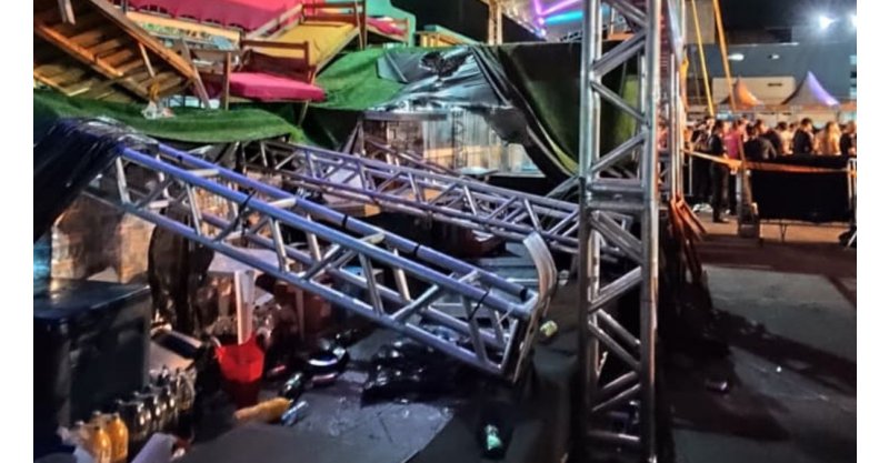 Camarote despenca, deixa feridos e paralisa show em festival no litoral de SC