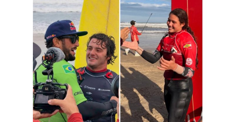 Catarina Lorenzo e Pedro Calado vencem o CBSurf Big Wave na Praia do Cardoso