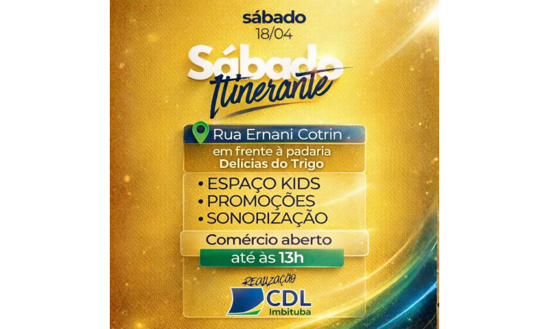 CDL Imbituba promove “Sábado Itinerante” para fortalecer o comércio local