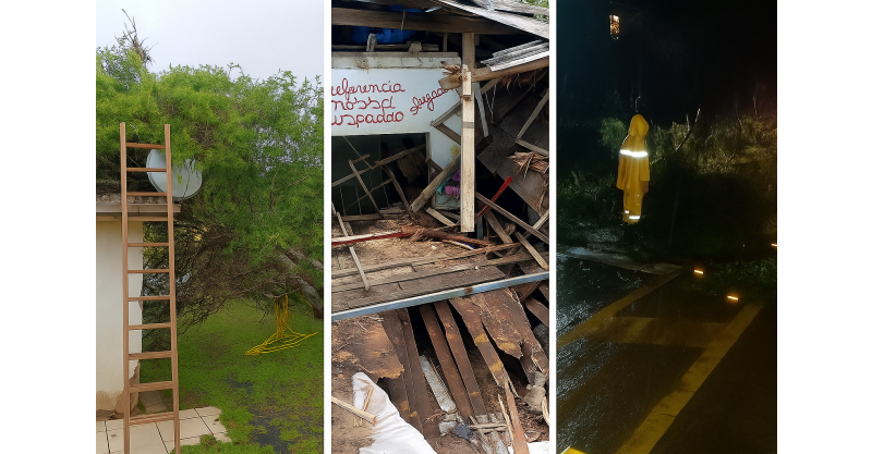 Ciclone provoca destelhamentos/quedas de árvores/postes em Imbituba, Imaruí e Laguna/confira as ocorrências por bairros na Amurel
