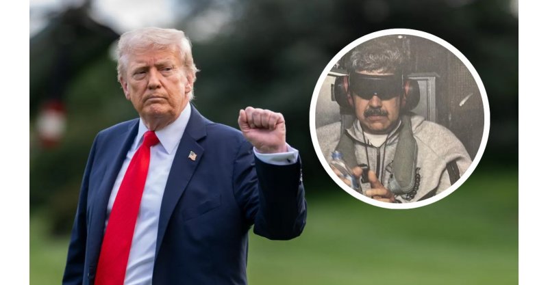 De moletom, algemado e vendado: veja a 1ª foto de Maduro capturado pelos EUA