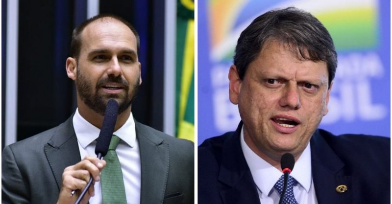 Eduardo Bolsonaro critica Tarcísio por negociar com empresários sobre tarifa dos EUA