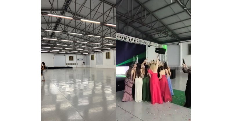 Empresa cancela formatura de R$ 145 mil um dia antes da festa e formandos organizam evento por conta própria em 9 horas em SC