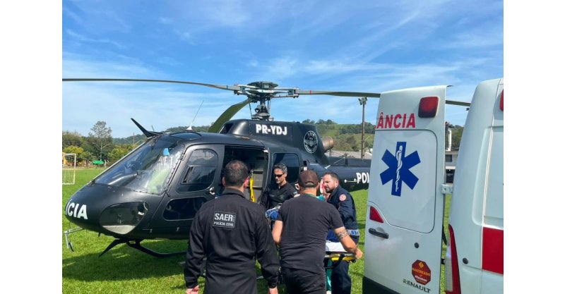 Homem de 24 anos sofre choque elétrico de alta tensão e é resgatado de helicóptero em SC