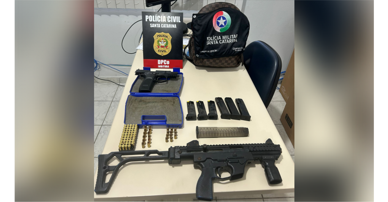 Imbituba / Suspeito/efetuar disparos em via pública é preso no município com submetralhadora/pistola/mais de 70 munições