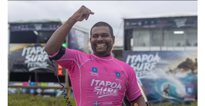 Jodvan “O Primo” conquista destaque no Itapoá Surf Festival e representa Imbituba no bodyboarding PCD