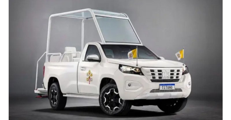 Papa Leão XIV terá papamóvel da Fiat com assento giratório, escada elétrica e cobertura transparente durante visita ao Uruguai