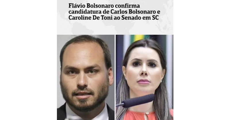 PL lança Carlos Bolsonaro e Carol De Toni como candidatos ao Senado por Santa Catarina