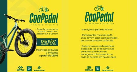 2º COOPedal está com inscrições abertas e promete reunir comunidade em mais uma celebração do cooperativismo