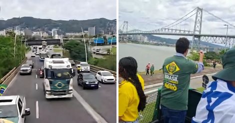 Ao som de ‘Virou, Virou’, ‘Caminhonetaço do 22’ chega na Beira-Mar Continental e organização afirma presença de três mil veículos no ato