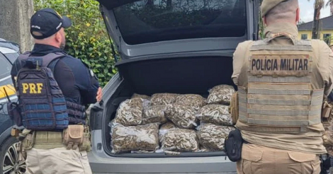 Após perseguição, PRF e PM apreendem grande quantidade de drogas no Sul de SC