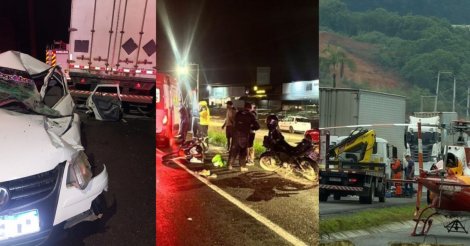 Fim de semana sangrento termina em nove mortes e cinco feridos em acidentes nas rodovias de SC