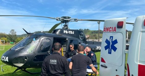 Homem de 24 anos sofre choque elétrico de alta tensão e é resgatado de helicóptero em SC