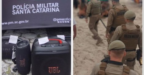 IMBITUBA / PM apreende caixas de som em fiscalização na Praia do Rosa