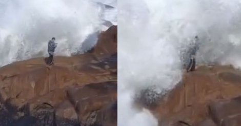 Laguna / Pescador escapa após quase ser arrastado por onda no Farol de Santa Marta