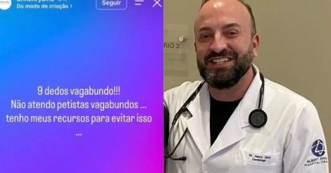 Médico do Einstein diz que não atende eleitores de Lula: ‘Petistas vagabundos’