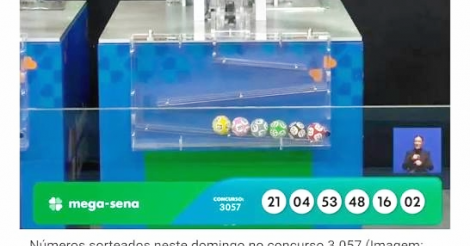 Mega-Sena 3057 acumula e prêmio sobe para R$ 95 milhões; confira os números sorteados