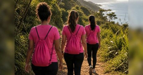 OUTUBRO ROSA/Subida ao Morro da Santa cruz/promove reflexão/conscientização sobre/saúde/mulher em Imbituba/ação acontece neste sábado