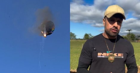 Praia Grande /SC/ Incêndio de balão começou no cesto e houve tentativa de evacuação, diz piloto