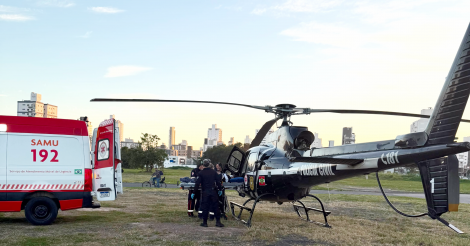 SAER/SAMU Aeromédico transfere paciente com AVC de Imbituba para Tubarão