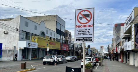 SSP implanta restrição para caminhões no Calçadão de Imbituba visando mais segurança e mobilidade no local