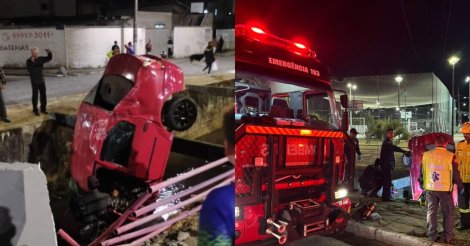 Tragédia no bairro Forquilhinhas, em São José: carro capota e duas mulheres morrem após cair em córrego