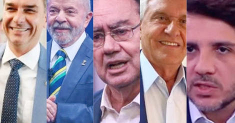 Ultima pesquisa / Datafolha, 1º turno - votos válidos: Lula, 45%; Flávio Bolsonaro, 42%; Caiado, 4%; Renan, 3%; Cury, 3%; Zema, 1%