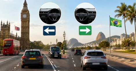 Você sabe por que o volante é na direita na Europa e na esquerda no Brasil? Especialista conta o segredo dos séculos